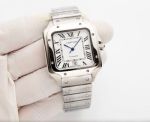 Cartier Santos 316L Steel Imported 8215 Movement 47.5*39.8MM Silver/Rose Gold Bracelet Men Watch